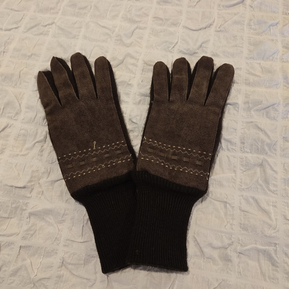 🧤 Vintage Women’s Dress Gloves – Suede Cowhide Shell, Size L